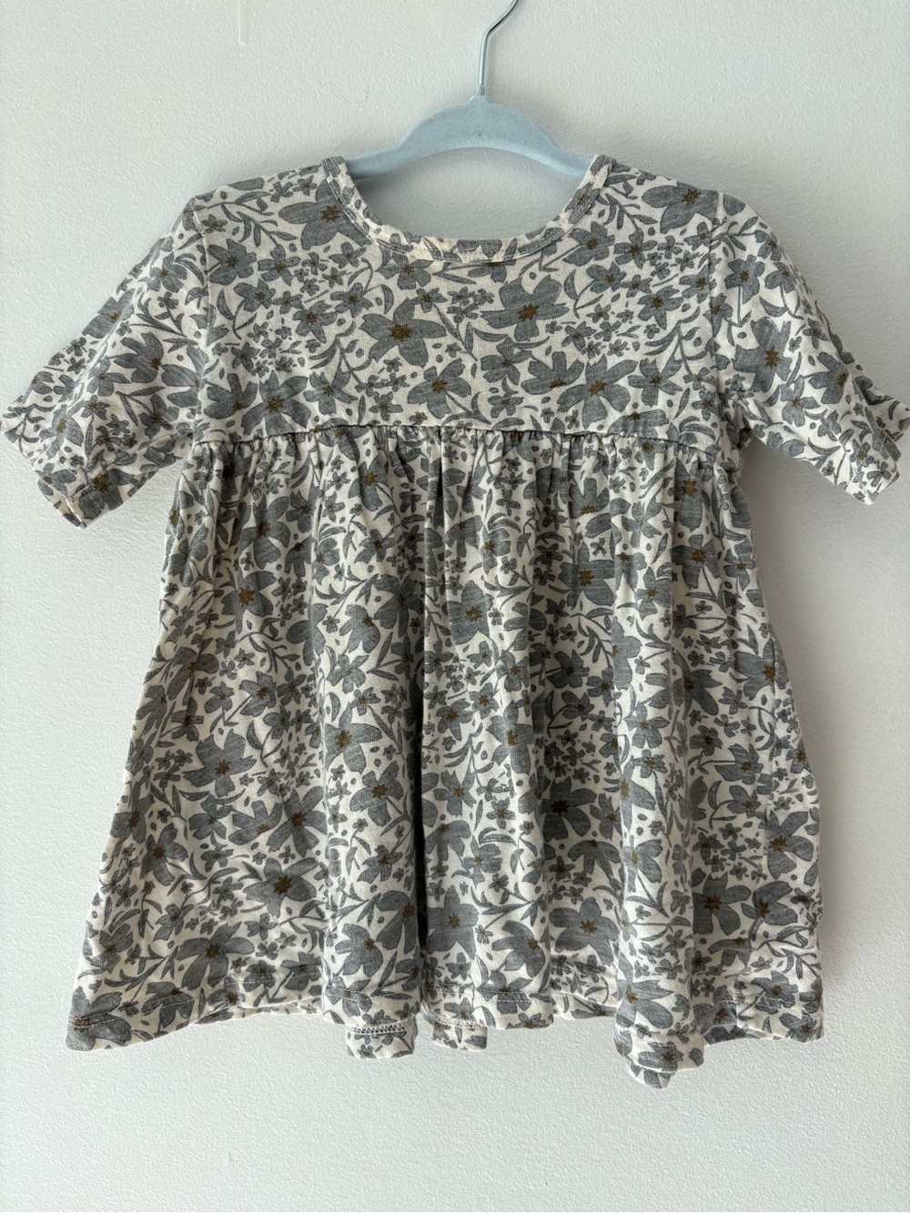 Rylee + Cru Grey Floral Cotton Finn Dress